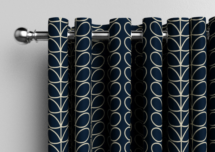 Orla Kiely Linear Stem, Navy Whale - Made to Measure Curtains - Image 12